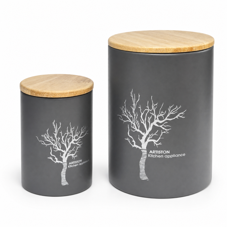 ست جا ادویه و پاسماوری آرتیستون با درب چوبی(طرح درخت)